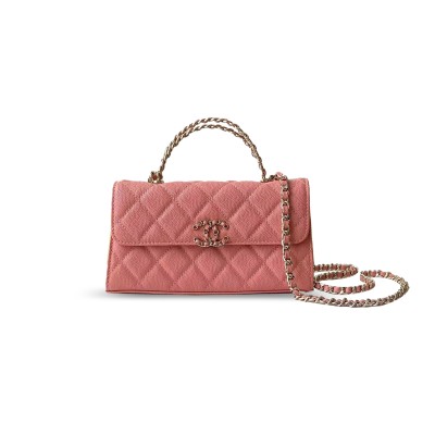 CHANEL FLAP PHONE HOLDER WITH CHAIN GRAINED SHINY AP3238 (18*10*4.5cm)